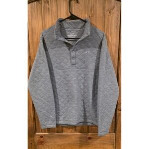 Vineyard Vines Pullover Sweatshirt Mens S Gray Quilted Long Sleeve Snap Outdoor‎